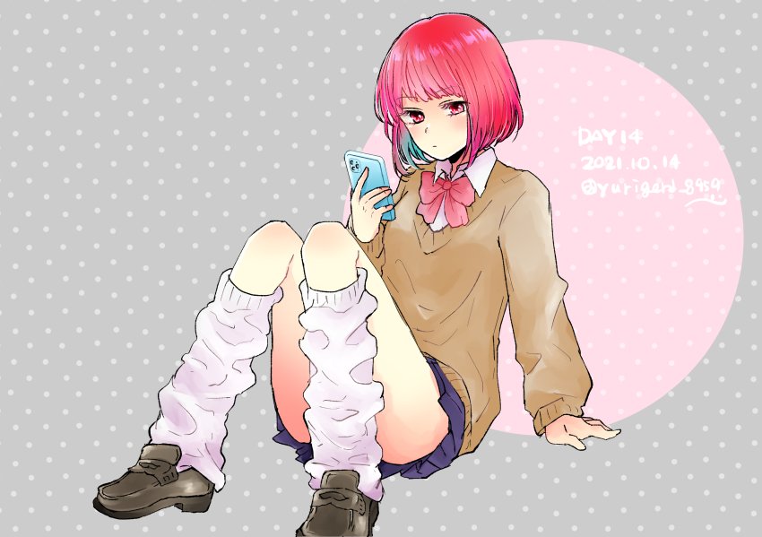 1girl, arima_kana, blush, breasts, highres, medium_hair, nail_polish, oshi_no_ko