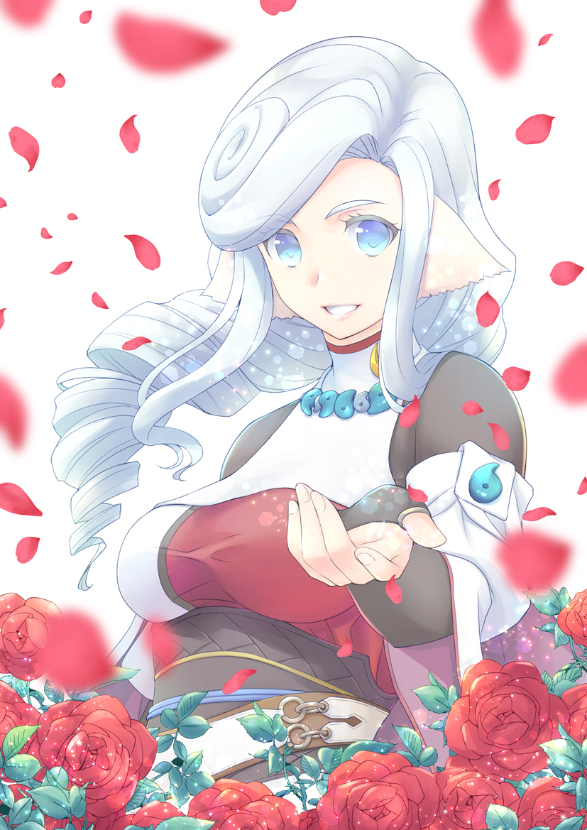 1girl, animal_ears, aquaplus, blue_eyes, blue_hair, breasts, covered_collarbone, curly_hair