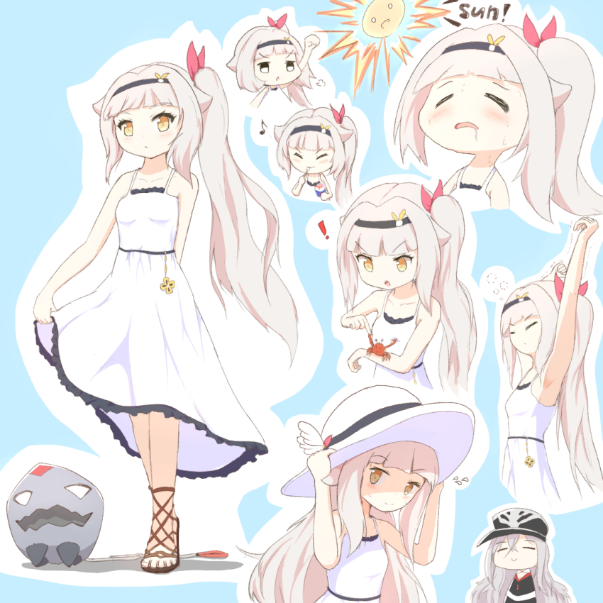 2girls, alternate_costume, alternate_hairstyle, azur_lane, bare_shoulders, reference_sheet, collarbone, commentary_request