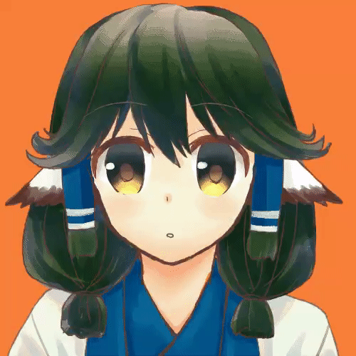 1girl, animal_ears, animated, animated_gif, aquaplus, aruruu, black_hair, blinking