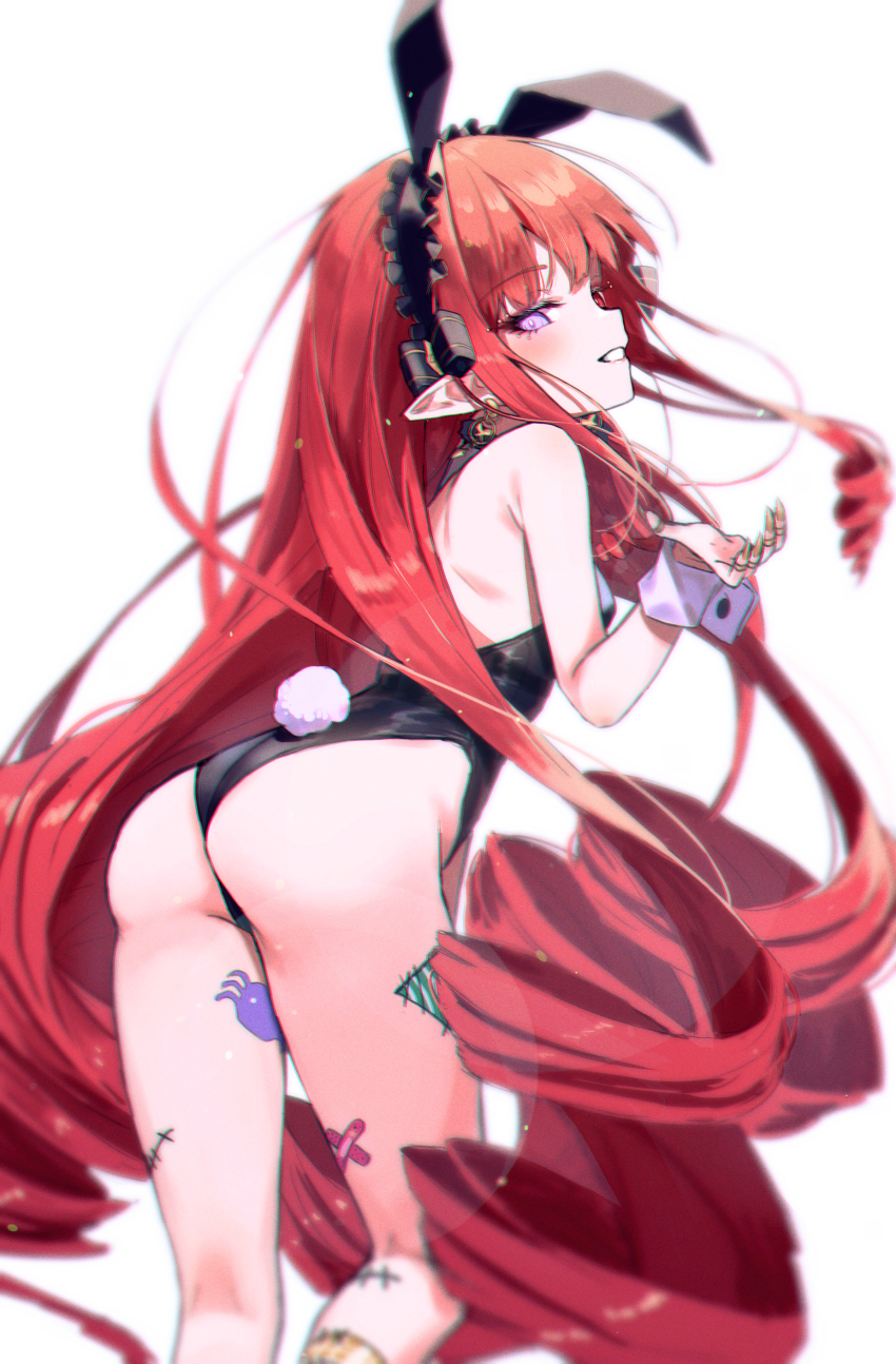 1girl, absurdres, animal_ears, ass, back, bare_shoulders, dungeon_and_fighter, enchantress_(dungeon_and_fighter)