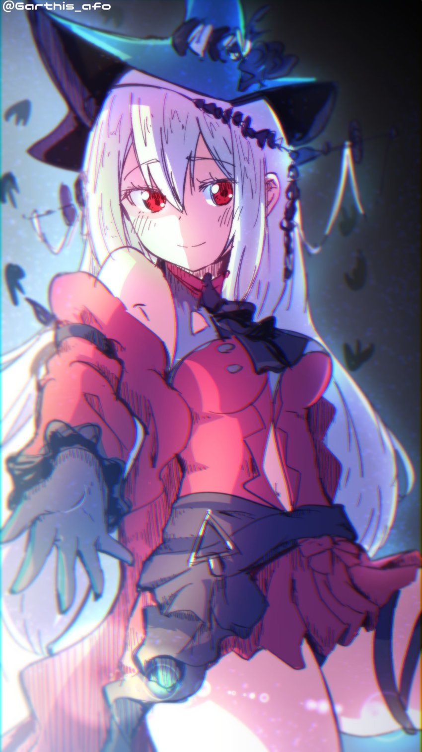 1girl, a.f.o, absurdres, aqua_headwear, arknights, armpit_crease, ascot, bare_shoulders