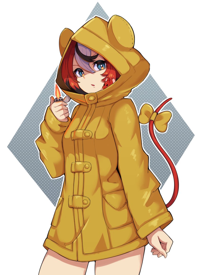 1girl, absurdres, animal, animal_ears, animal_hood, animal_on_shoulder, black_hair, blue_eyes