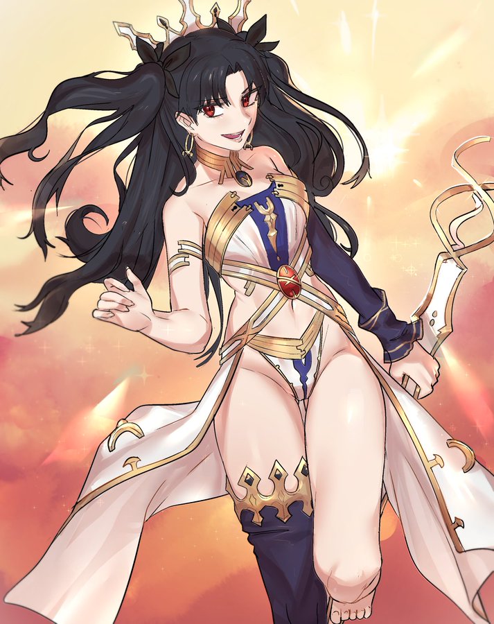 1girl, black_hair, fate/grand_order, fate_(series), ishtar_(fate), ryairyai, thighhighs, tohsaka_rin