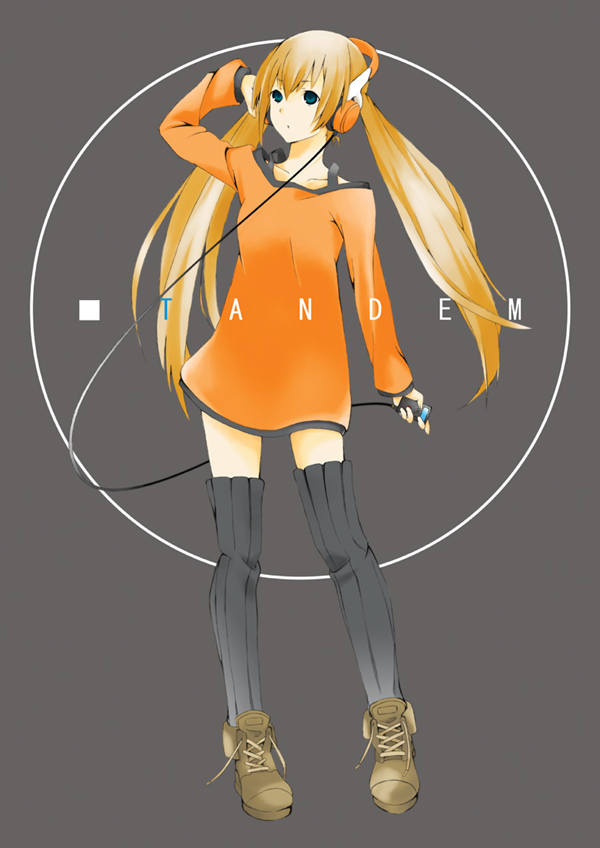 1girl, bad_id, bad_pixiv_id, brown_hair, mp3_player, dress_shirt, female_focus, headphones