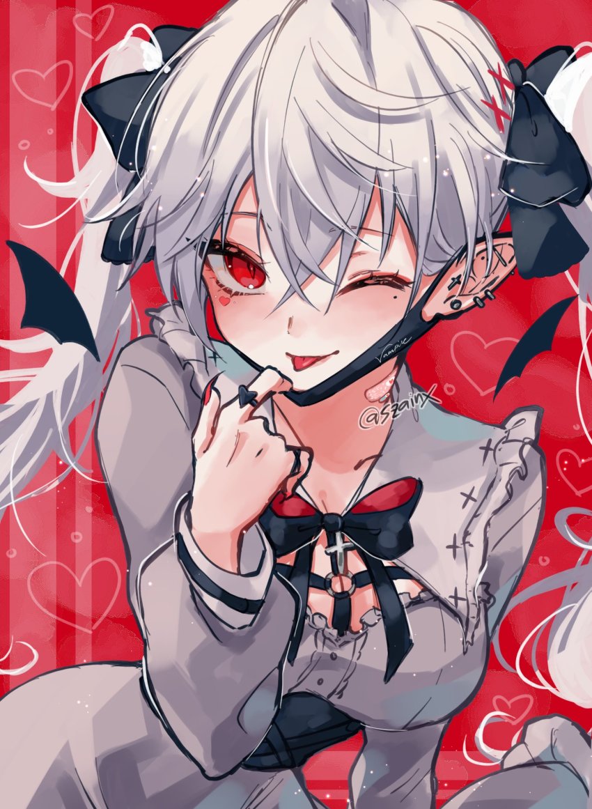 1girl, barbell_piercing, black_corset, breasts, cleavage, cleavage_cutout, clothing_cutout, collarbone