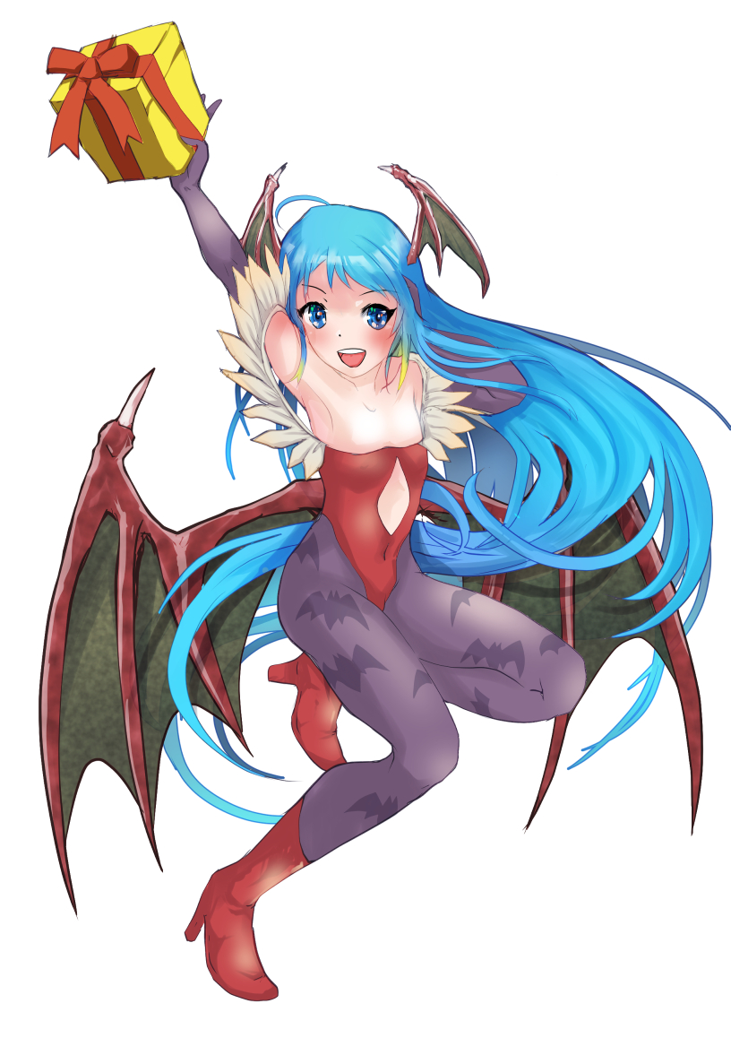 1girl, alternate_costume, animal_print, axley, bat_print, bat_wings, blue_eyes, blue_hair