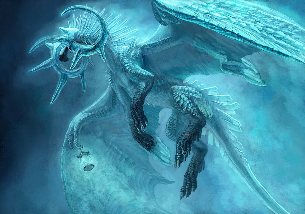 akahana_(1214volcano), akahana_(pixiv), claws, dragon, horns, lantern, no_humans, original, solo, tail, wings