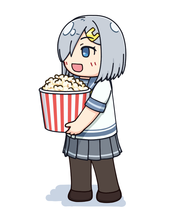 1girl, black_pantyhose, blue_eyes, blue_sailor_collar, blush, brown_shoes, bucket, commentary_request