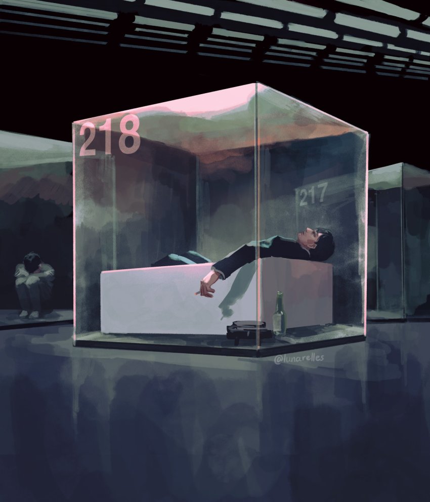 1boy, alcohol, artist_name, bathing, bathtub, black_hair, black_jacket, black_legwear