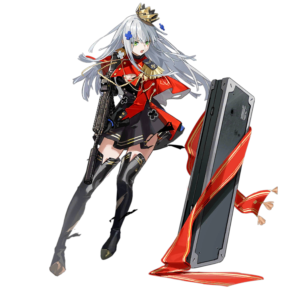 1girl, assault_rifle, black_boots, black_dress, black_gloves, blue_hair, boots, breasts