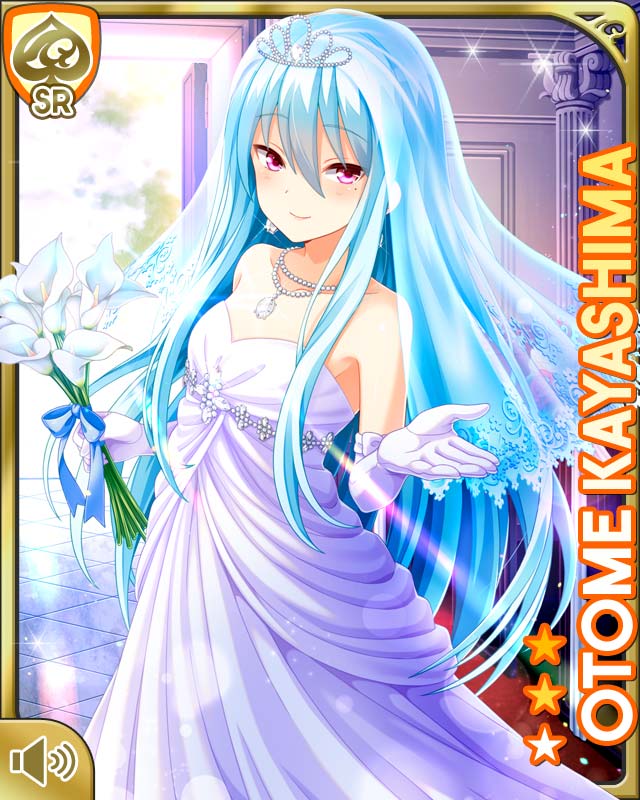 1girl, blue_hair, bouquet, bow, card, character_name, closed_mouth, day