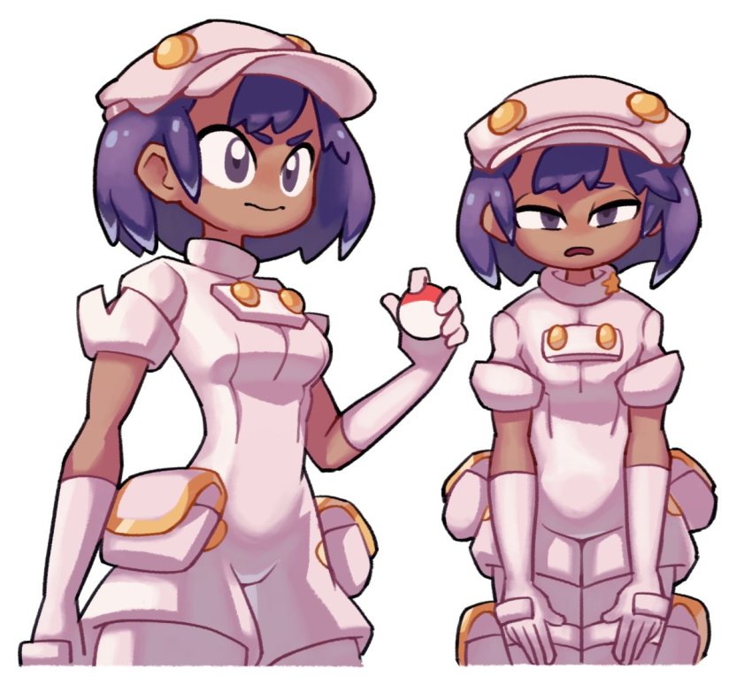 1girl, aether_foundation_employee, aether_foundation_employee_(female), aether_foundation_uniform, breasts, buttons, closed_mouth, commentary