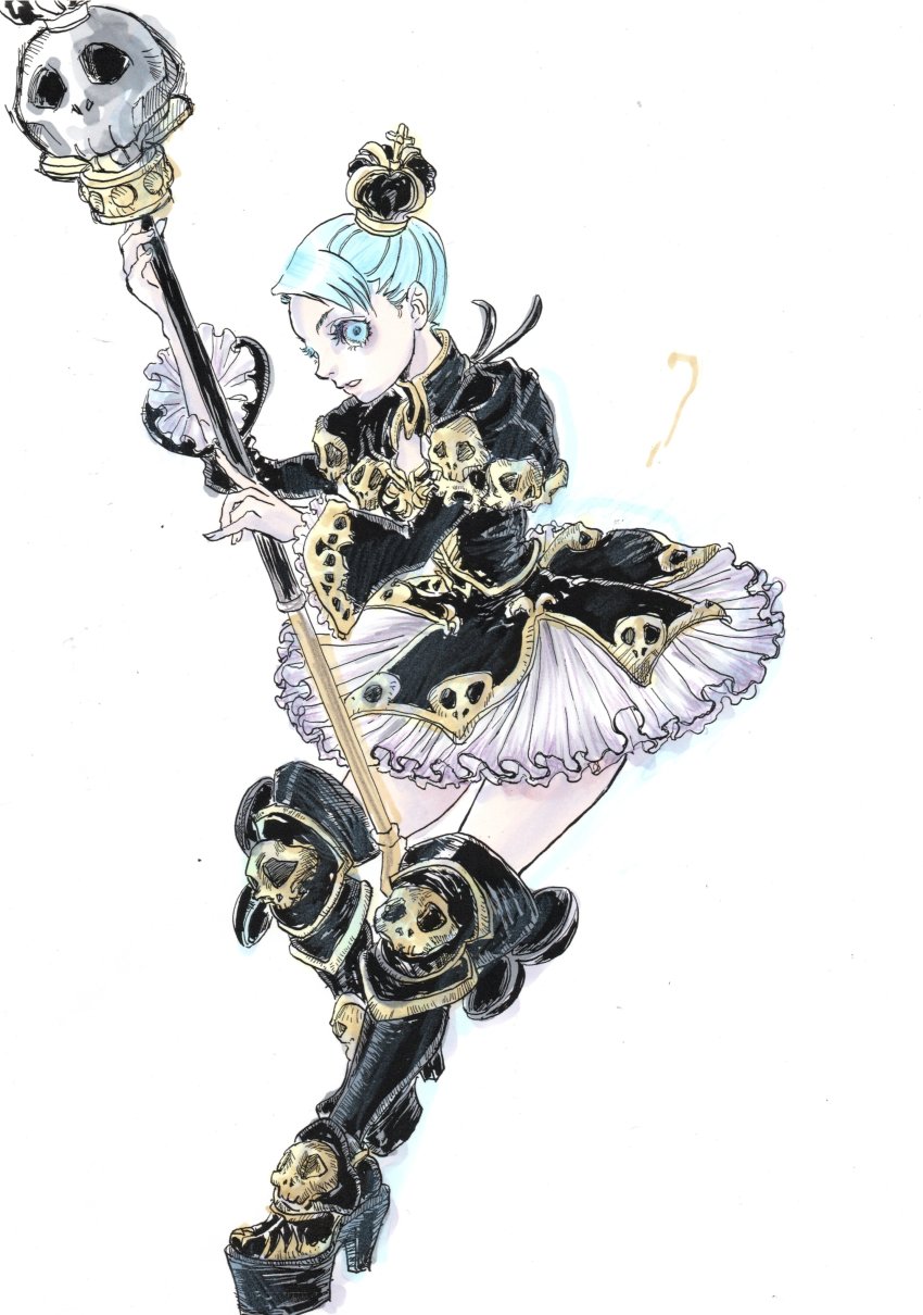 1girl, absurdres, arc_system_works, battle_fantasia, boots, dokurod, gothic_lolita, highres, lolita_fashion, odile_(battle_fantasia)