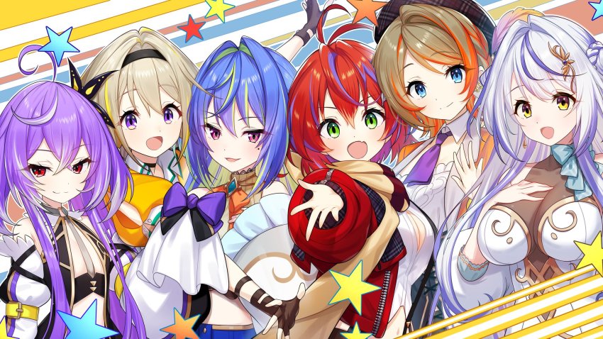 ahoge, akane_canna, akane_canna_(1st_costume), baggy_clothes, bare_shoulders, belt, beret, blonde_hair