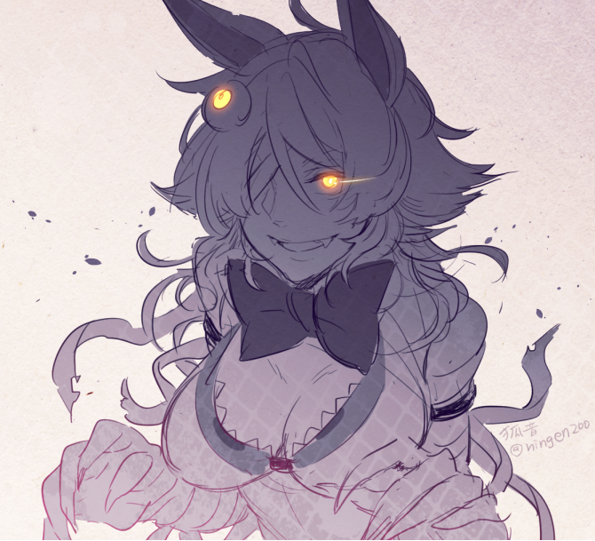 1girl, 2016, breasts, claws, fangs, five_nights_at_freddy's, five_nights_at_freddy's_2, glowing