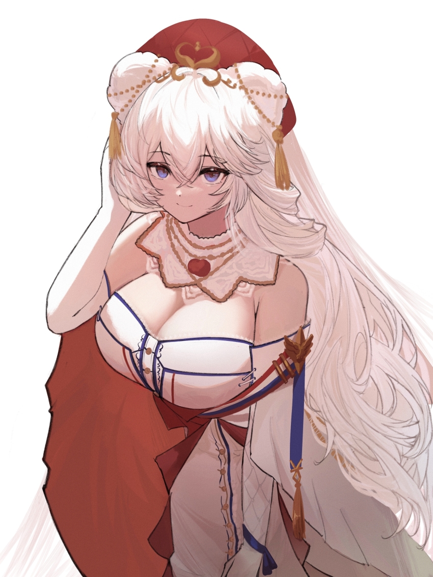 1girl, absurdres, alternate_eye_color, animal_ears, arknights, bare_shoulders, bear_ears, blue_eyes