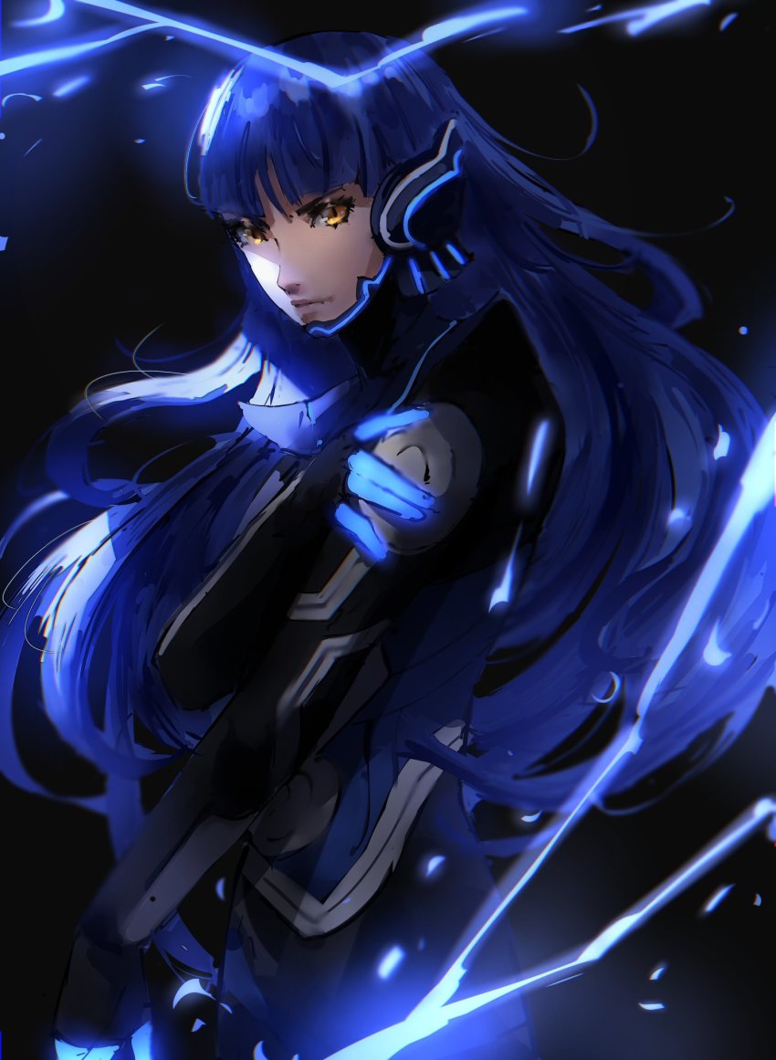 1boy, androgynous, armor, bodysuit, collarbone, eyelashes, highres, long_hair