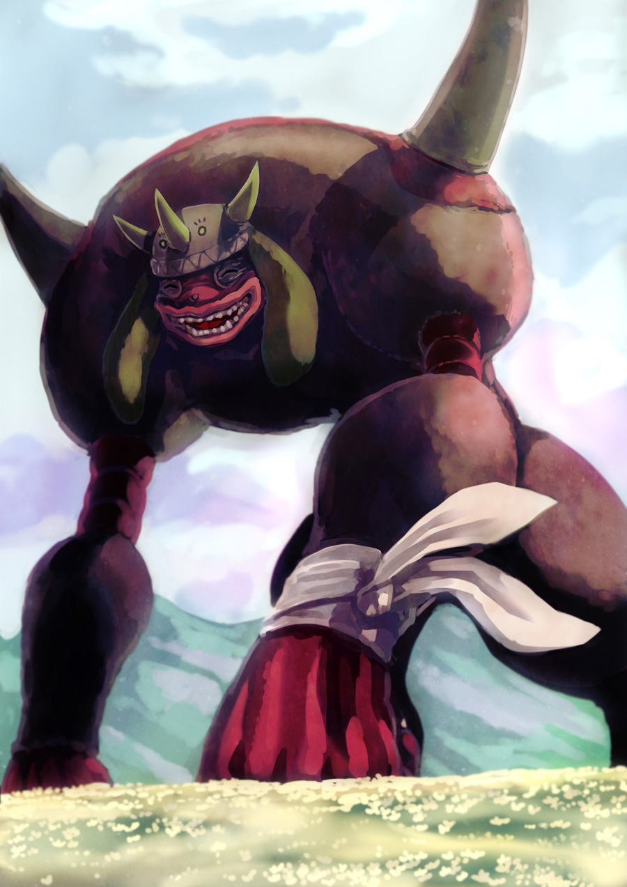 1boy, artist_request, creature, digimon, digimon_(creature), field, flower, flower_field