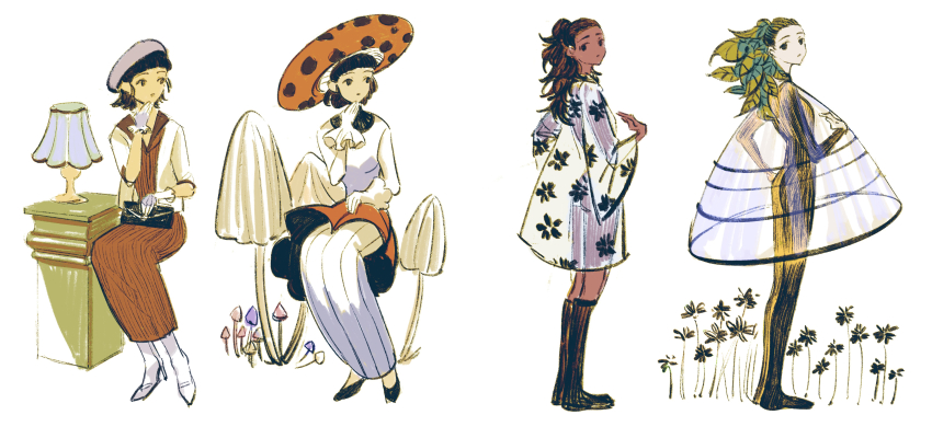 2girls, absurdres, bag, black_footwear, black_hair, bodysuit, boots, dark-skinned_female