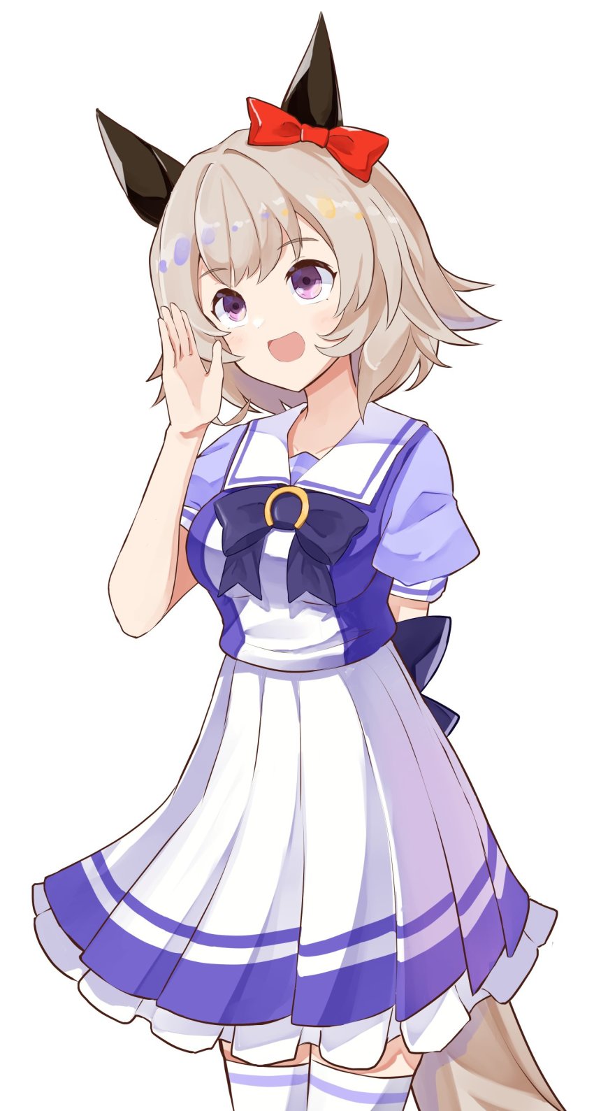 1girl, absurdres, animal_ears, breasts, curren_chan_(umamusume), floom_(zeal_fool), grey_hair, highres