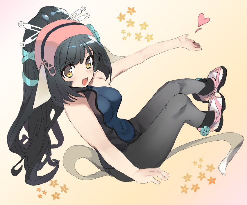 1girl, absurdly_long_hair, absurdres, animal_ears, aquaplus, arm_up, bare_arms, bare_shoulders