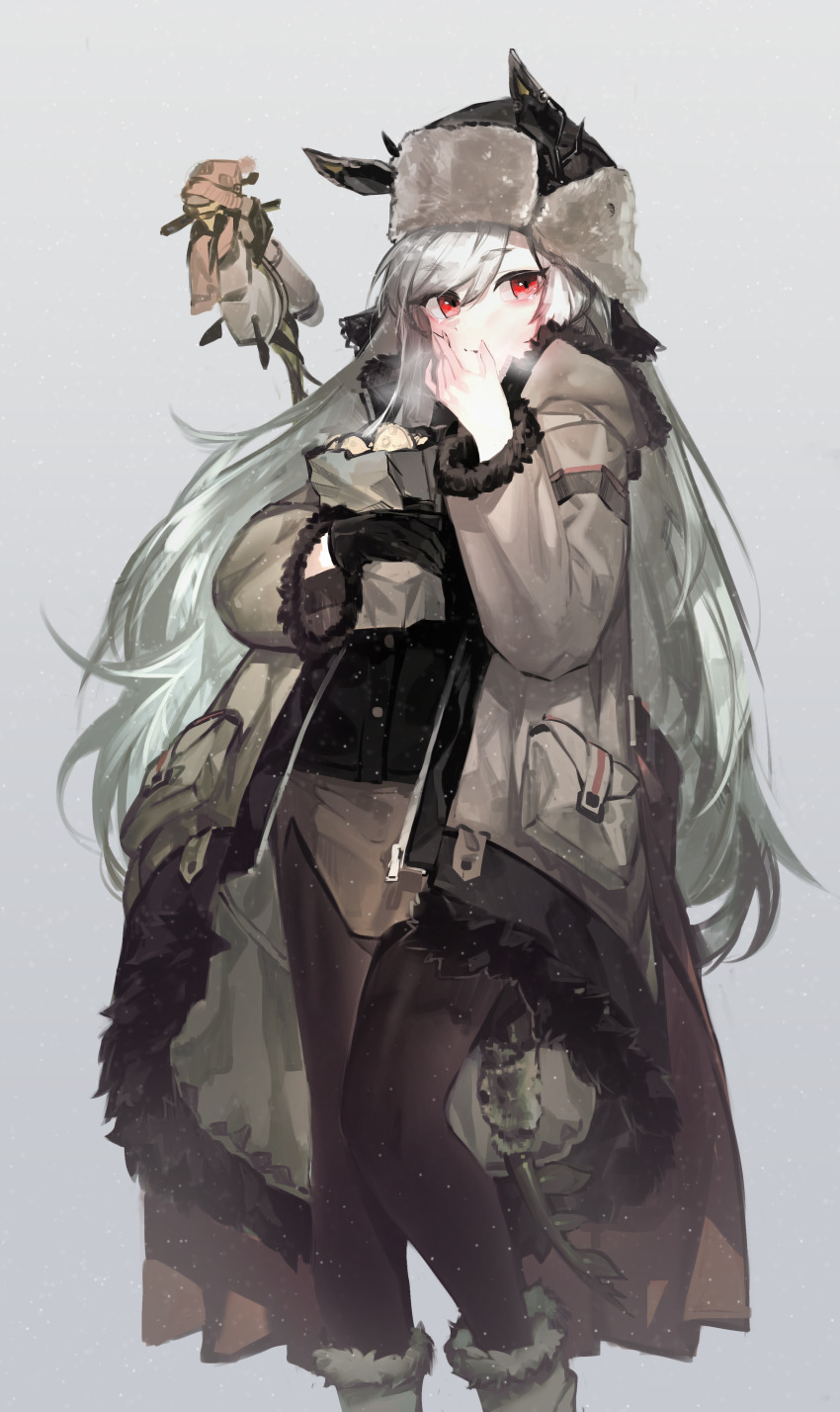 1girl, absurdres, alternate_costume, animal_ears, ankle_boots, arknights, bag, black_gloves