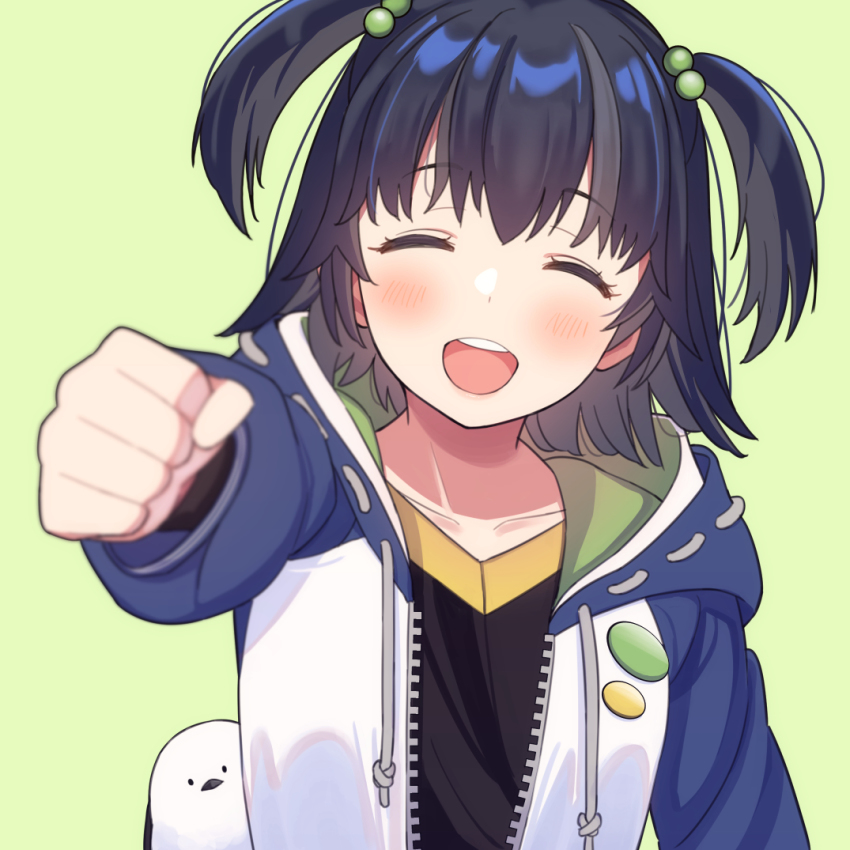 1girl, afnroll, blush, breasts, closed_eyes, gems_company, kosedo_ramu, looking_at_viewer