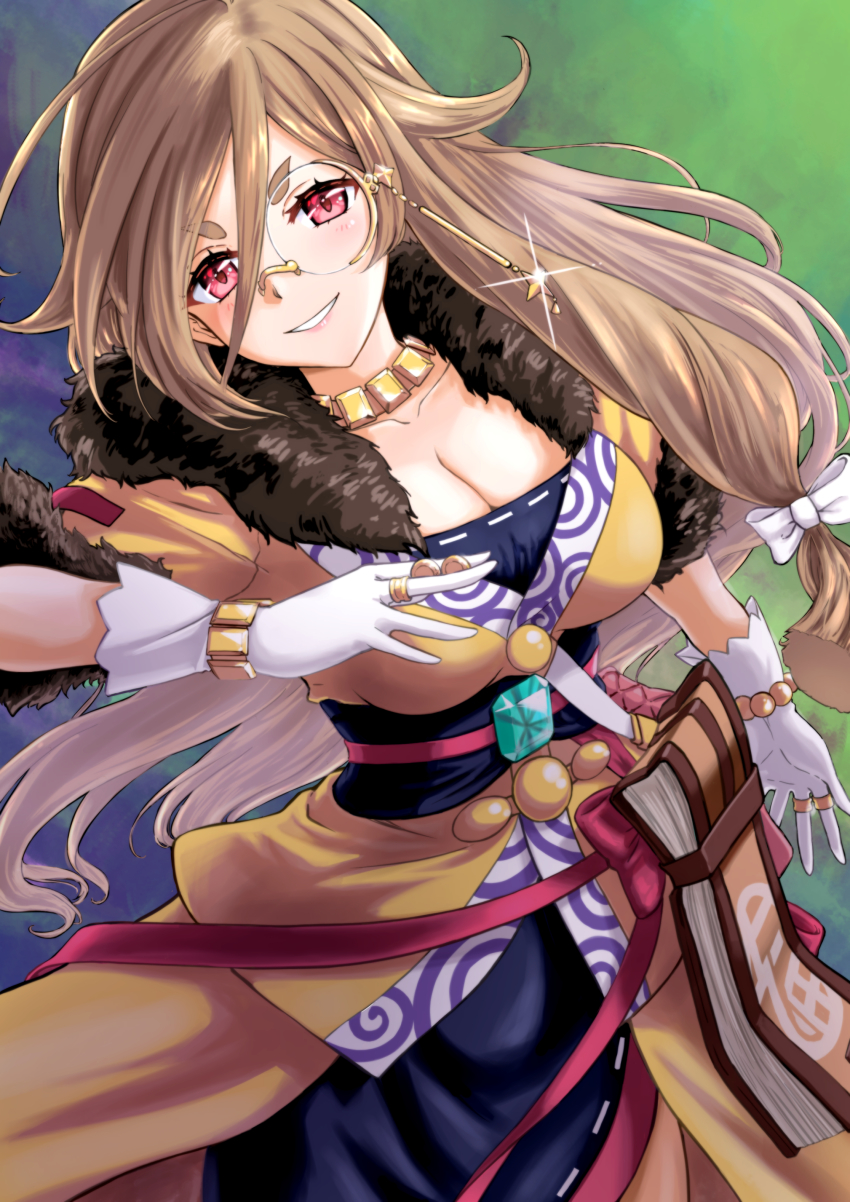 1girl, absurdres, blush, breasts, creditta_(princess_connect!), glasses, highres, large_breasts