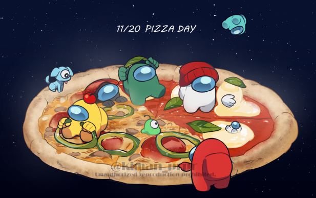 6+others, alien, ambiguous_gender, among_us, apple, apple_on_head, beanie, bell_pepper