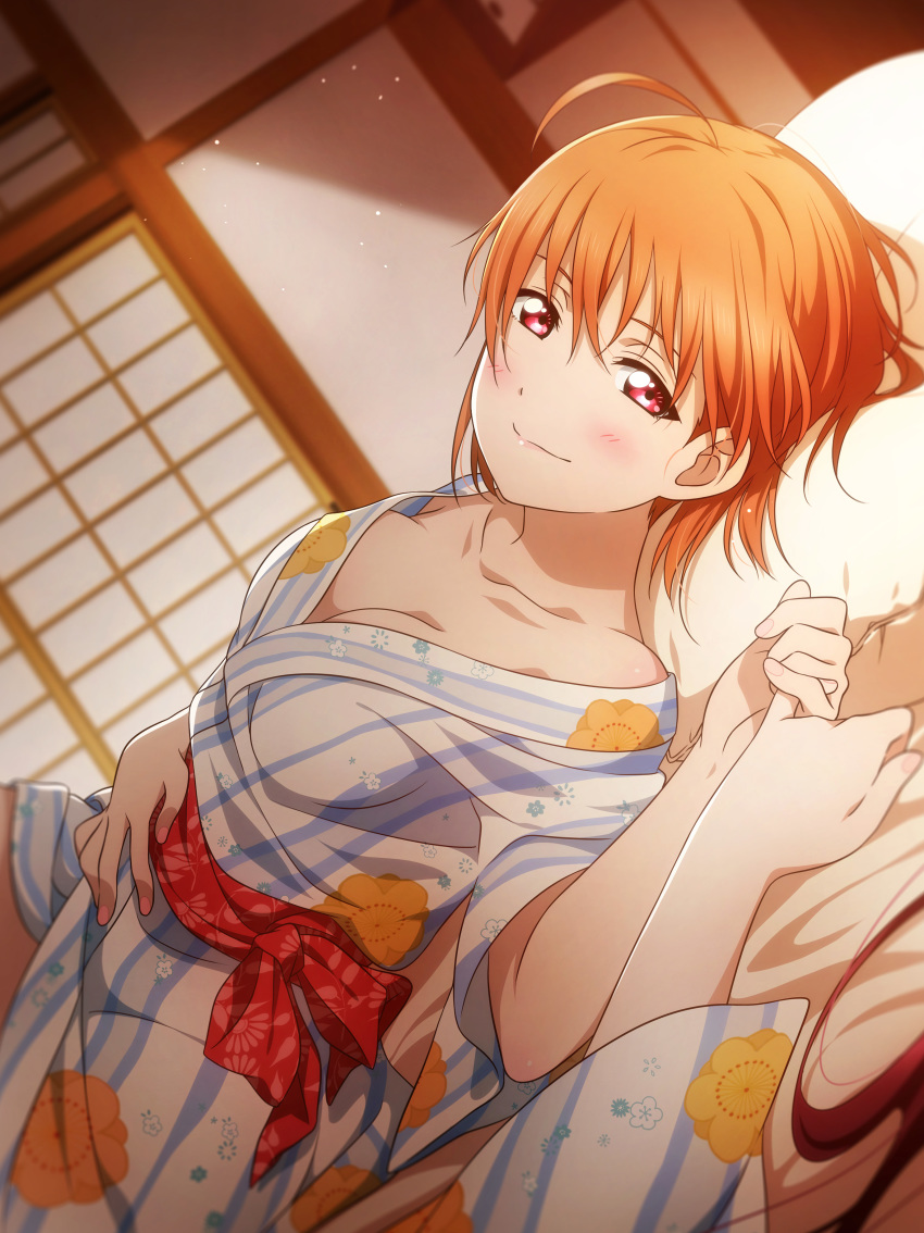 2girls, absurdres, ahoge, blush, breasts, cleavage, collarbone, female_pov