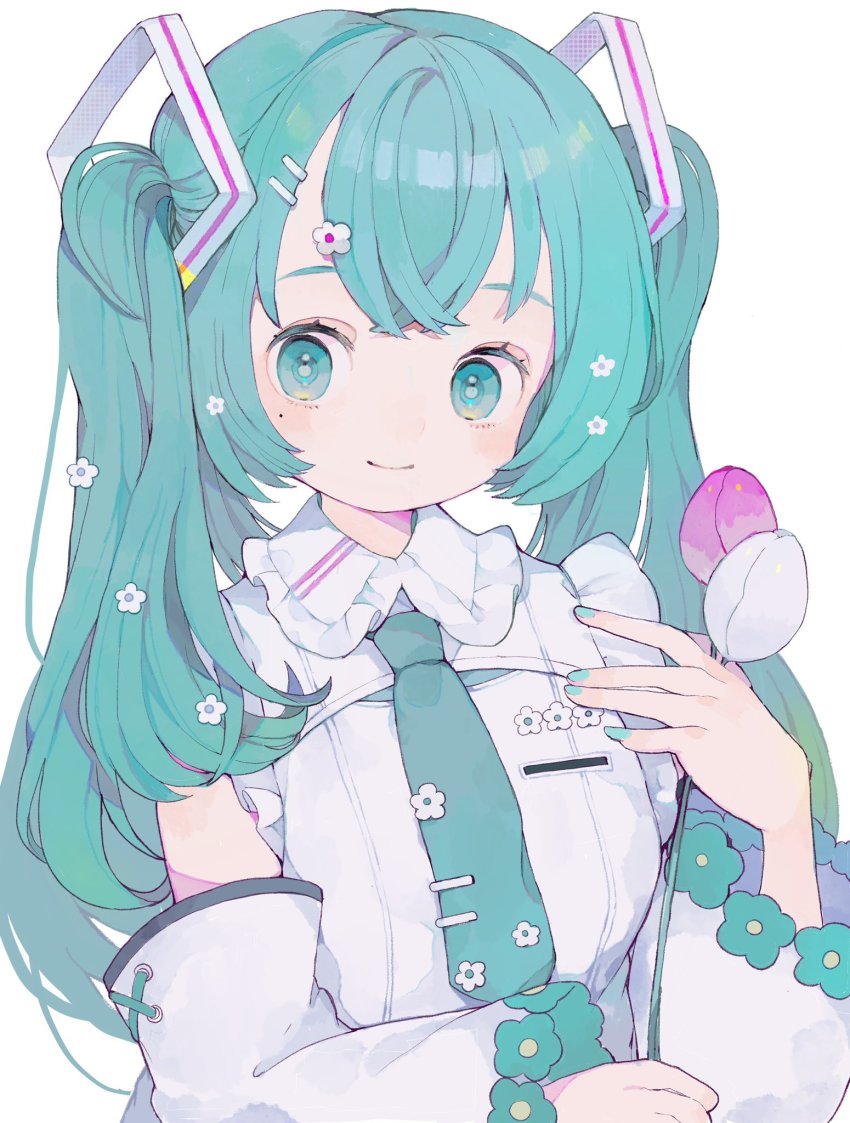 1girl, alternate_color, alternate_costume, alternate_hair_length, alternate_hairstyle, aqua_eyes, aqua_hair, aqua_nails