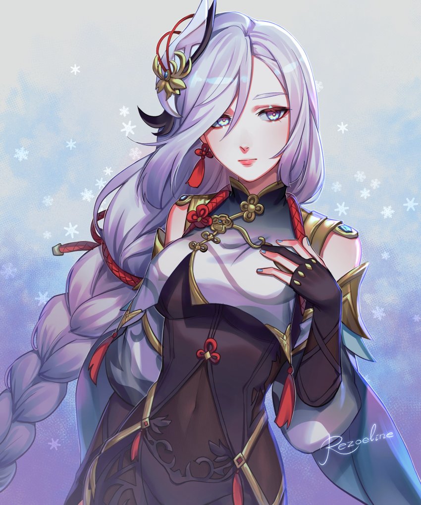 1girl, absurdres, blue_eyes, bodysuit, braid, breast_curtains, breasts, bright_pupils