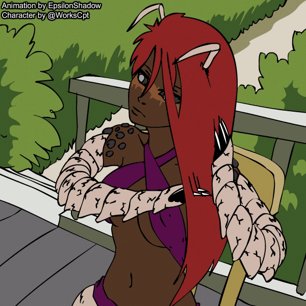 adina_(cpt.tester), animated, animated_gif, antennae, arthropod_girl, artist_request, blind, brushing_hair