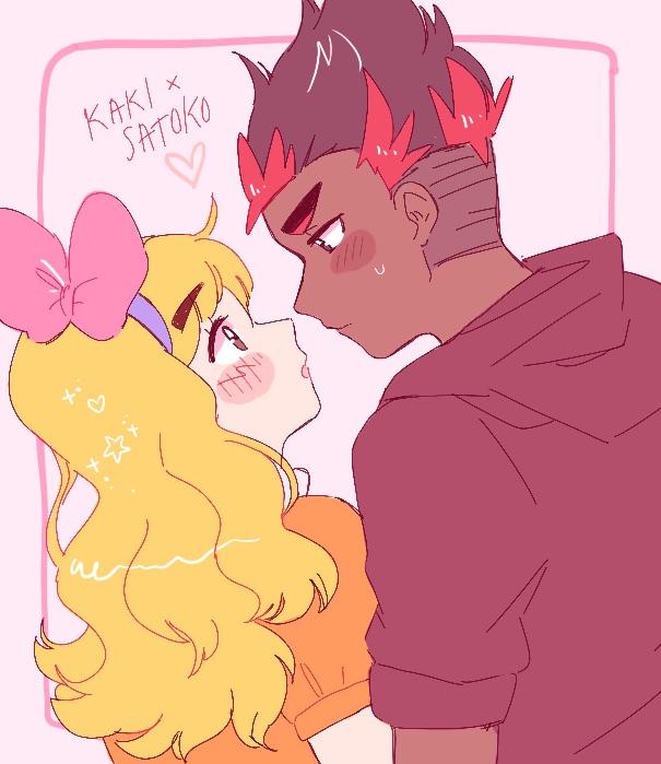 2boys, ash_ketchum, ashley_(pokemon), blonde_hair, blush, brown_eyes, catsubun_(kkst0904), character_name