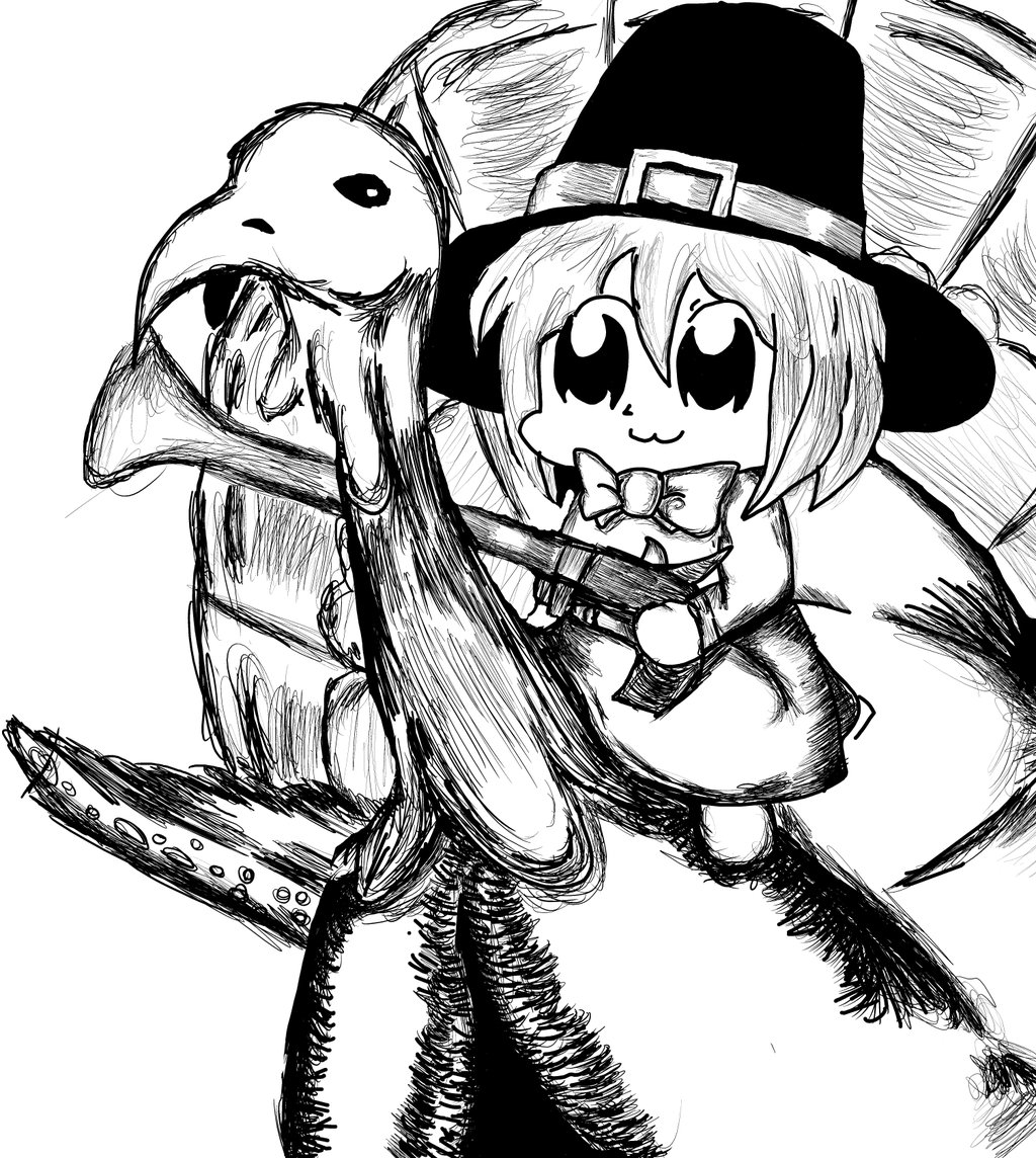 1girl, bird, bkub_(style), bow, bowtie, chen, dress, feathers