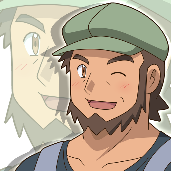 1boy, ;d, blush, brown_eyes, brown_hair, collarbone, commentary_request, green_headwear