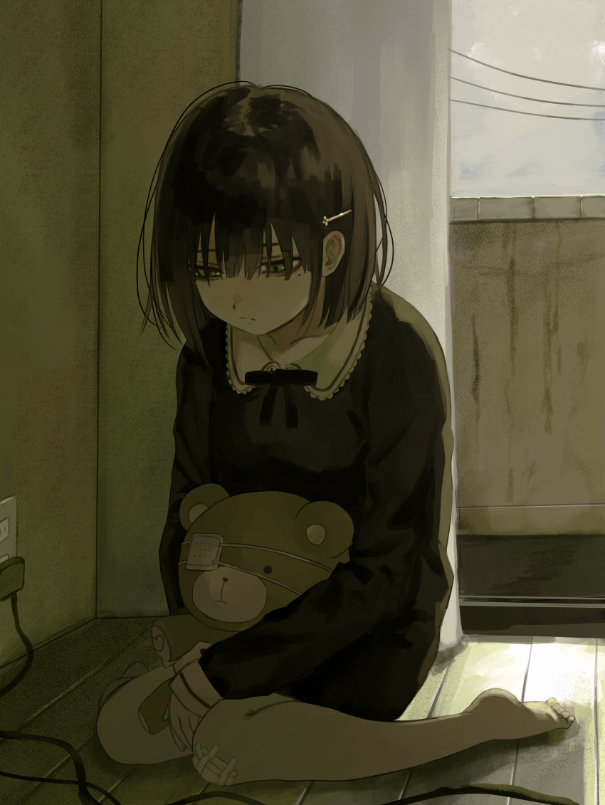 1girl, absurdres, bad_id, bad_pixiv_id, bandaid, bandaid_on_knee, bandaid_on_leg, bare_legs