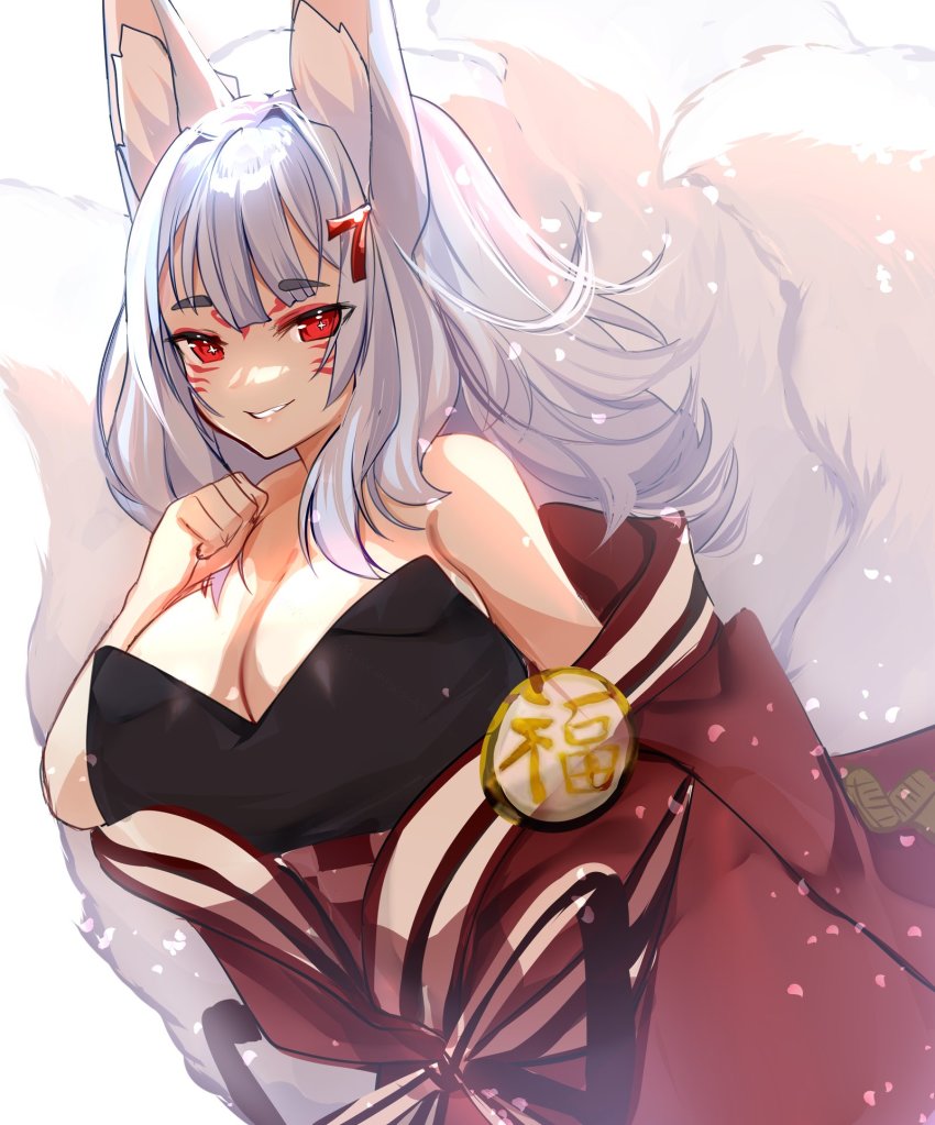 1girl, alinafoxglove, animal_ear_fluff, animal_ears, black_leotard, breasts, cleavage, clenched_hand