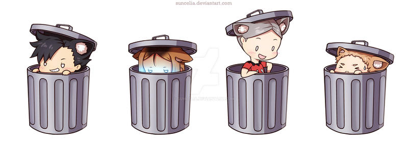 4boys, animal_ears, chibi, haiba_lev, haikyuu!!, kozume_kenma, kuroo_tetsurou, multiple_boys