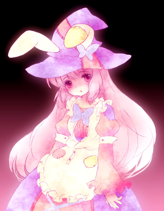 1girl, animal_ears, apron, bow, dress, female_focus, frills, hat