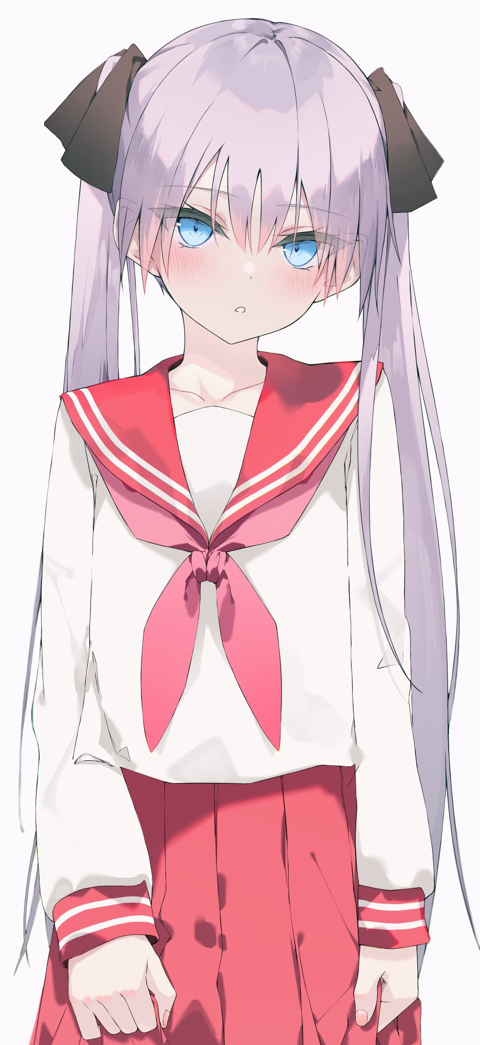 1girl, blue_eyes, cowboy_shot, highres, hiiragi_kagami, kakoto, long_hair, lucky_star