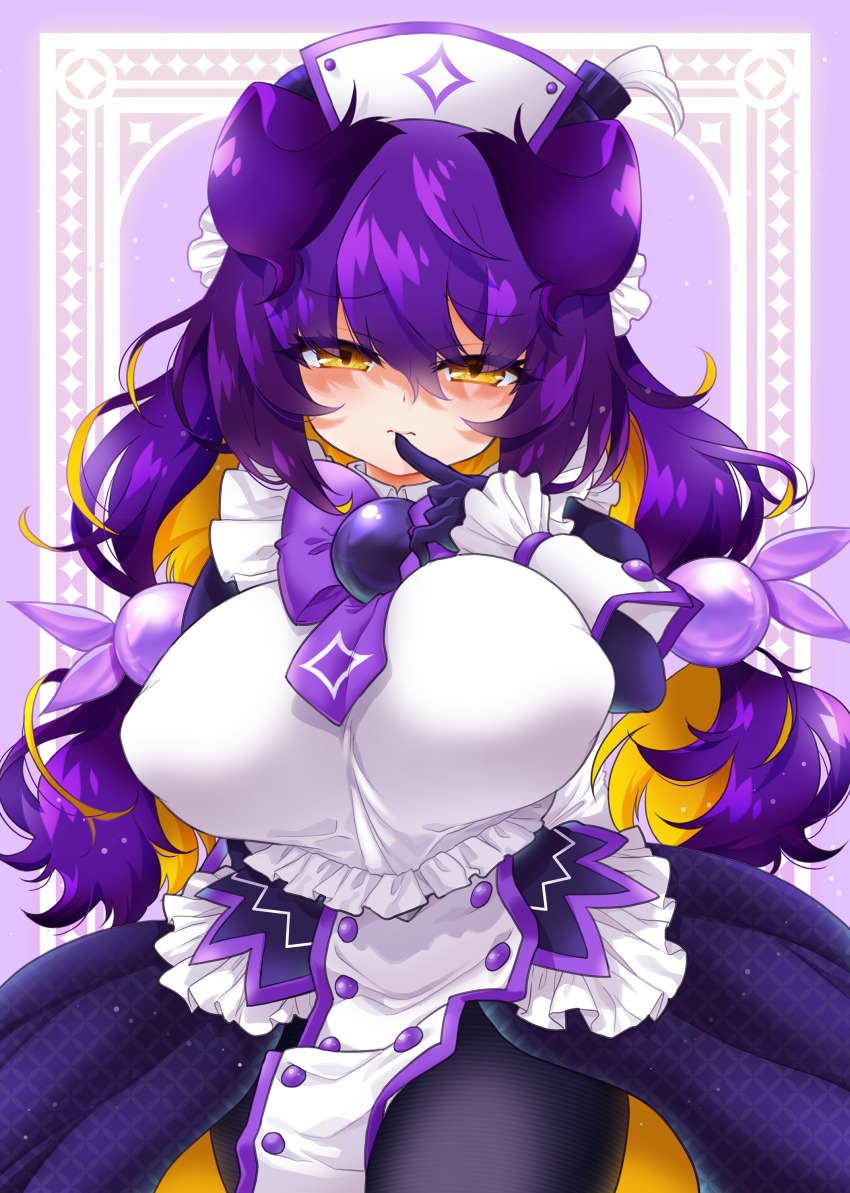 1girl, 3:, absurdres, black_pantyhose, blonde_hair, bombergirl, breasts, colored_inner_hair