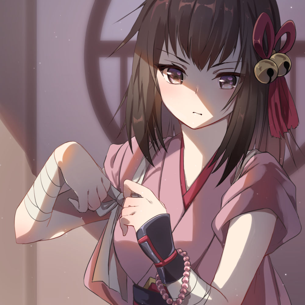 bell, duel_monster, hair_bell, hair_ornament, jyon104, shiranui_squire, solo, tagme, yu-gi-oh!