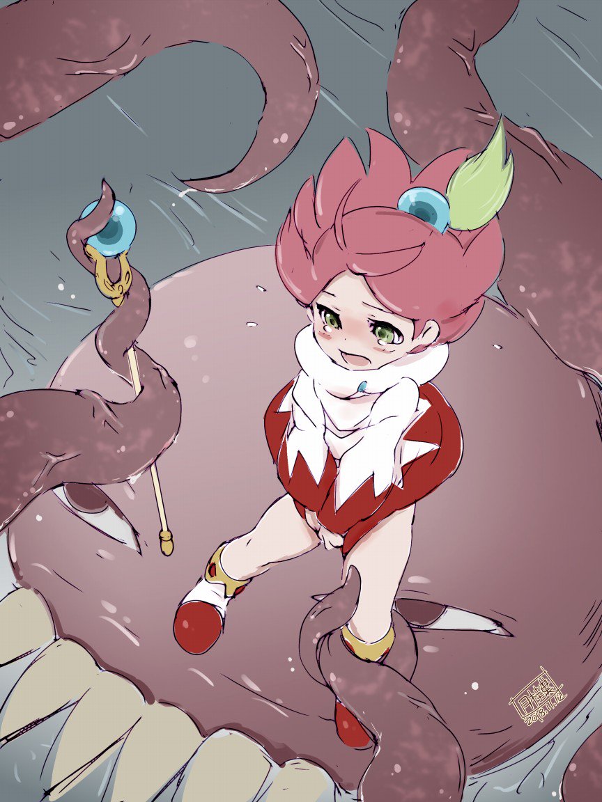 1girl, ahoge, artist_name, blush, dated, final_fantasy, final_fantasy_fables, full_body