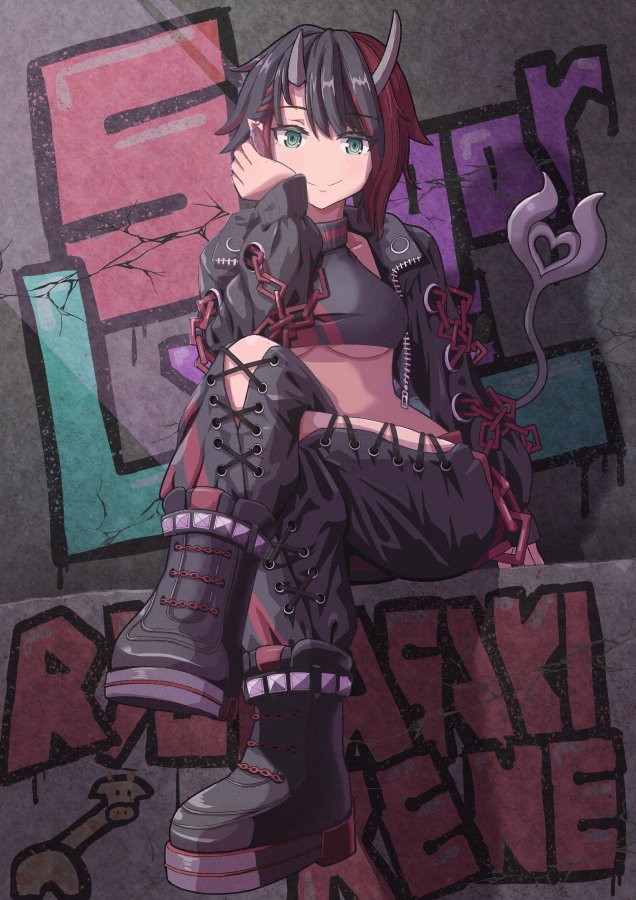 1girl, black_boots, black_hair, black_jacket, black_pants, black_sports_bra, blush, boots