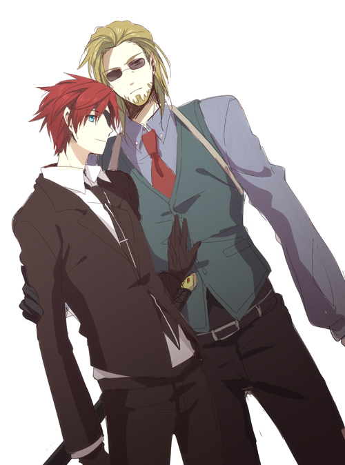 2boys, alternate_costume, aotsuki_ren, asbel_lhant, bad_id, bad_pixiv_id, belt, blonde_hair
