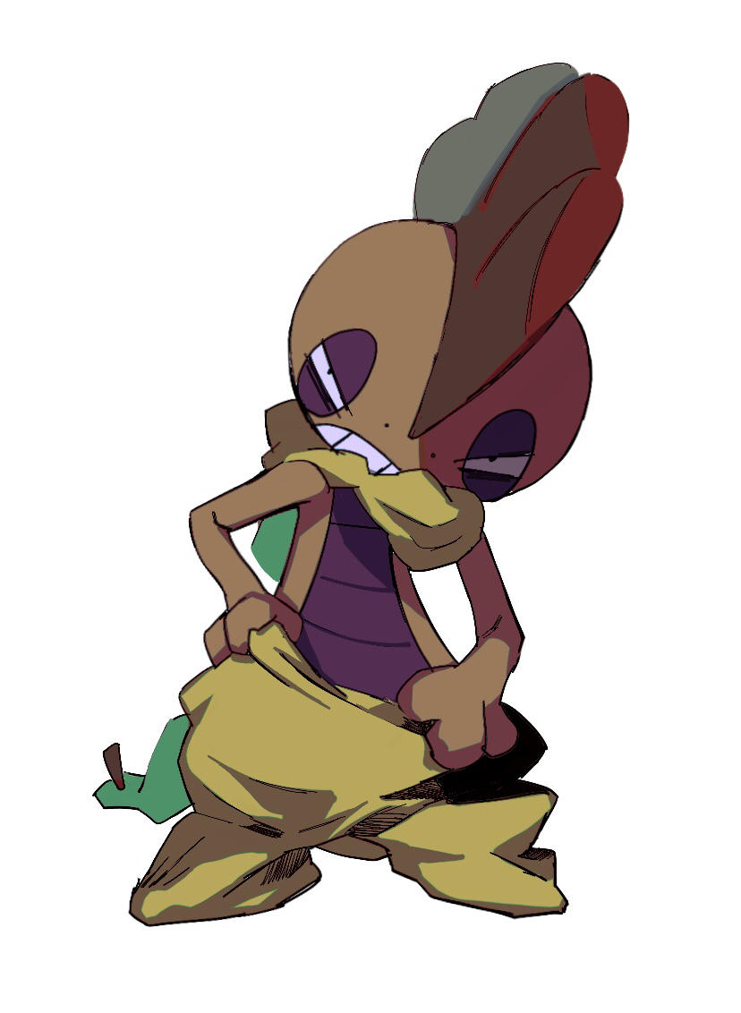 bad_id, bad_pixiv_id, black_eyes, commentary_request, frown, full_body, gen_5_pokemon, half-closed_eyes