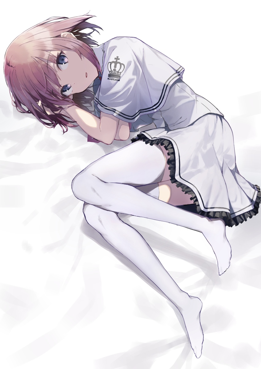 1girl, absurdres, blue_eyes, highres, iotsuki, knees_together_feet_apart, lying, otonashi_ayana