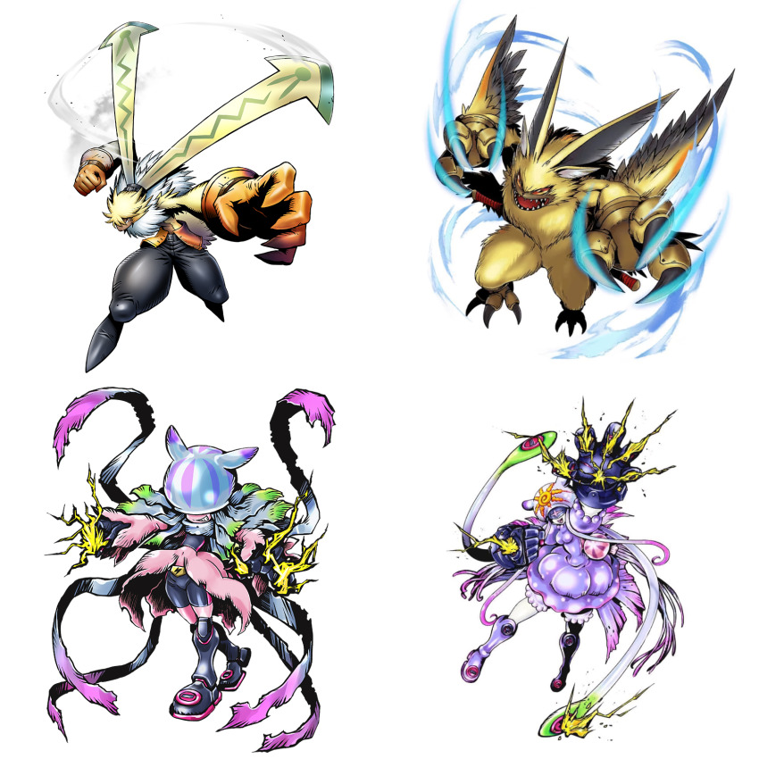 1boy, 1girl, armor, bat_(animal), belt, body_fur, rabbit, digimon